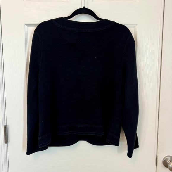 Talbots Petite Woman's Black Cardigan Tight-Knit Sweater Jacket Size - Picture 4 of 4